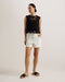 SELDA-Trousers-SELDA will be your summer staple. With its comfortable cotton blend, these casual denim shorts will flatter with their high waist, matching belt, and large pockets. They're the perfect blend of retro and modern. Denim shorts High waisted Belt with D-ring fastening Cotton blend Large front patch pockets Button and zip fly fastening Belt loops Stephanie is 5'8.5" / 1.74m and wears Brown in a Ted size 1- Ted Baker Romania